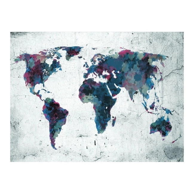 Fototapeta - World map on the wall