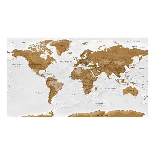 Fototapeta XXL mapa świata białe oceany 500 cm