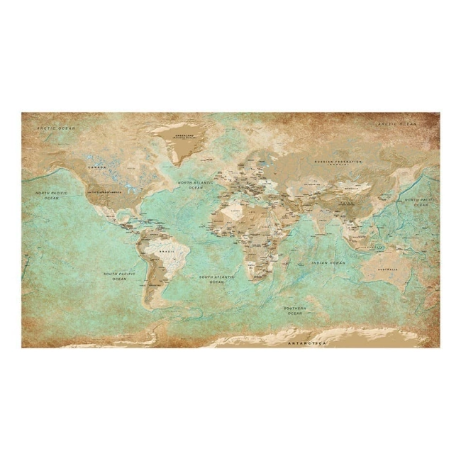 Fototapeta XXL - Turkusowa mapa świata II