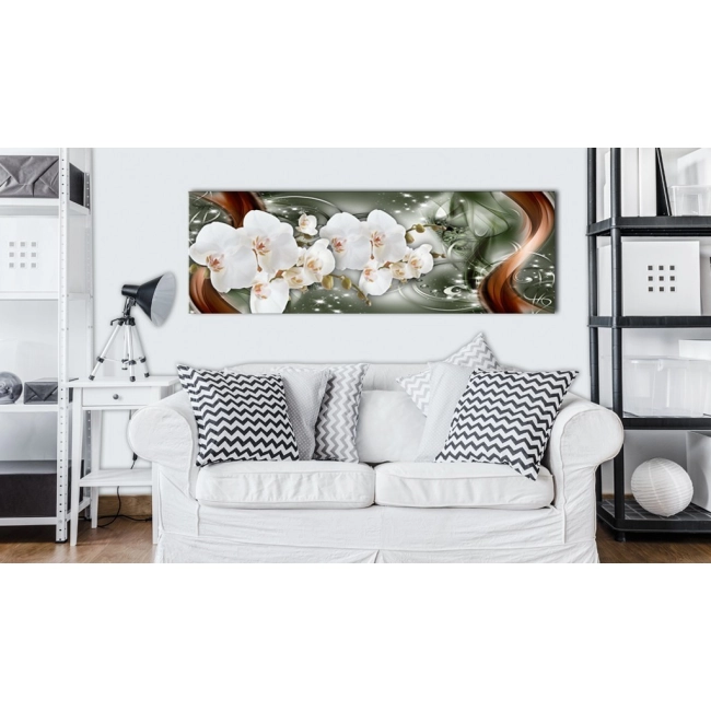 Obraz - abstrakcyjne kwiaty natura biały storczyk