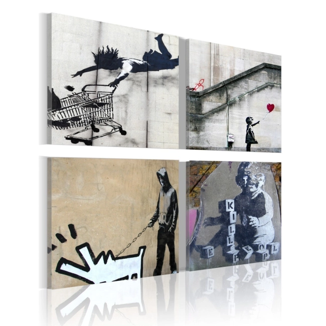 Obraz - Banksy - cztery twórcze pomysły OBRAZ NA PŁÓTNIE WŁOSKIM