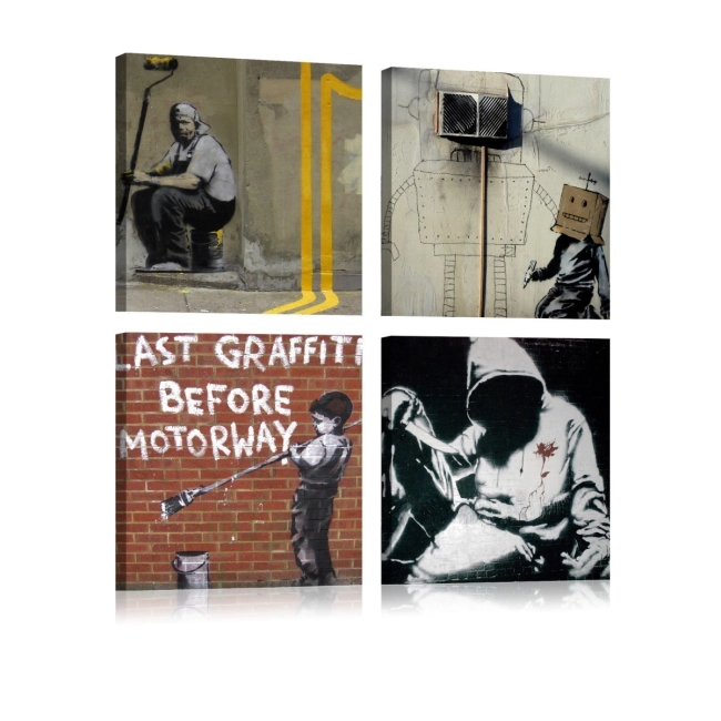 Obraz - Banksy - sztuka ulicy OBRAZ NA PŁÓTNIE WŁOSKIM