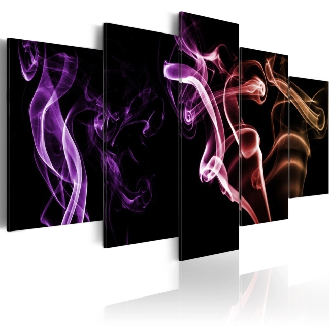 Obraz - Barwny dym - 5 części OBRAZ NA PŁÓTNIE WŁOSKIM