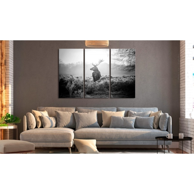 Obraz - Czarno-biały jeleń I - Obraz na płótnie WŁOSKIM OBRAZ NA PŁÓTNIE WŁOSKIM