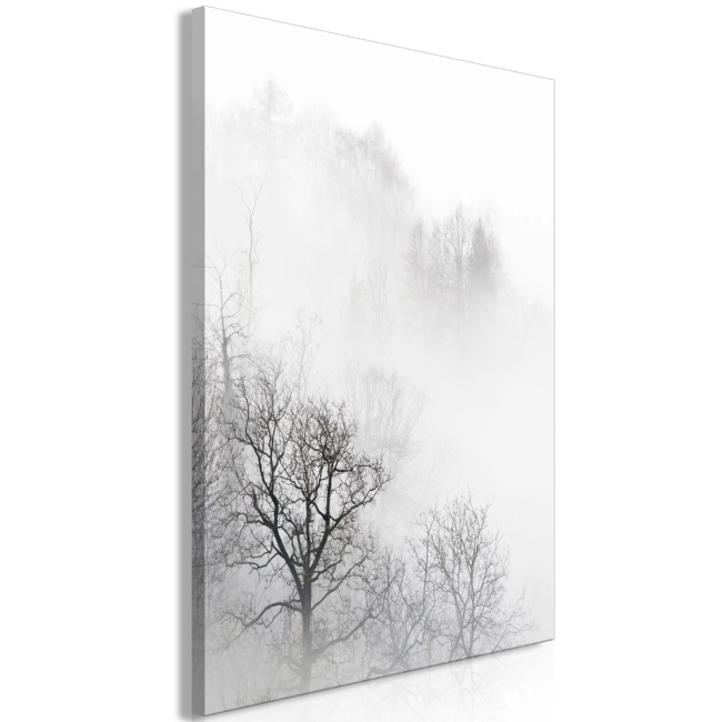 Obraz - Drzewa we mgle (1-częściowy) pionowy OBRAZ NA PŁÓTNIE WŁOSKIM
