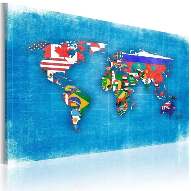 Obraz - Flagi świata OBRAZ NA PŁÓTNIE WŁOSKIM