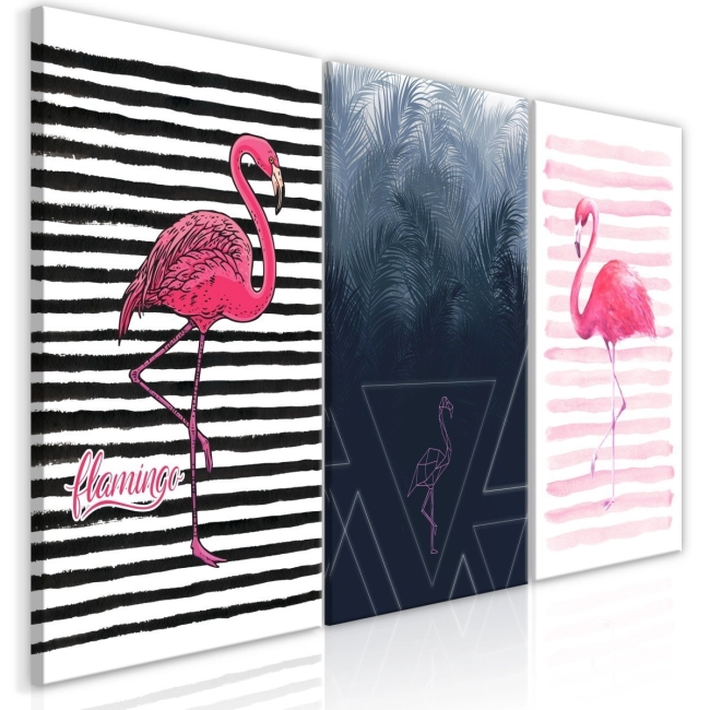 Obraz - Flamingi (kolekcja) OBRAZ NA PŁÓTNIE WŁOSKIM