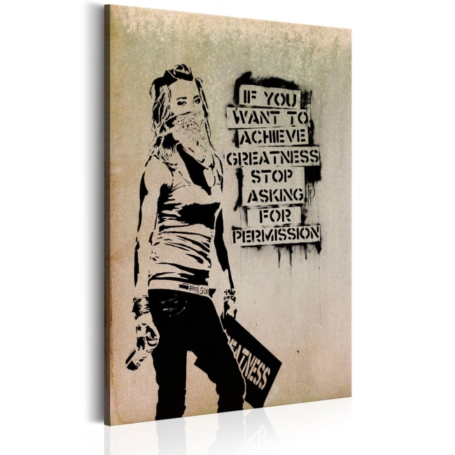 Obraz - Graffiti Slogan by Banksy OBRAZ NA PŁÓTNIE WŁOSKIM