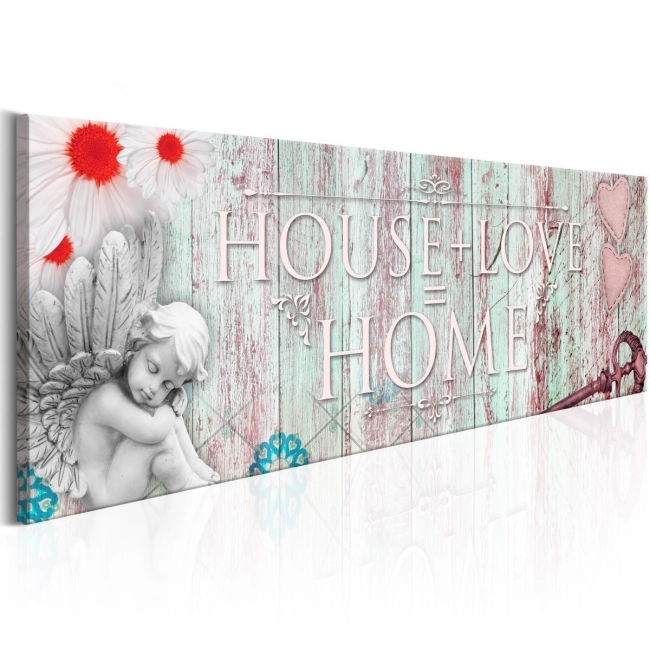 Obraz - Home: House + Love OBRAZ NA PŁÓTNIE WŁOSKIM