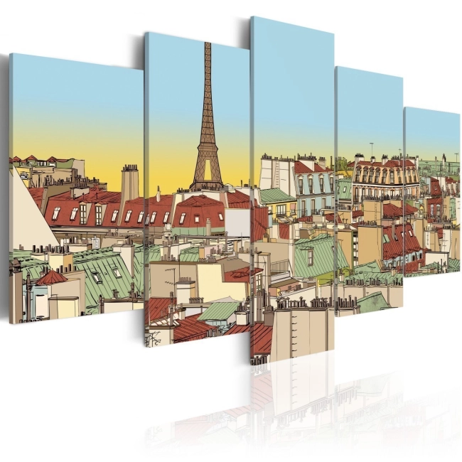 Obraz - Idylliczny obrazek Paryża OBRAZ NA PŁÓTNIE WŁOSKIM