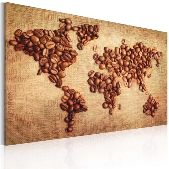 Obraz - Kawy świata OBRAZ NA PŁÓTNIE WŁOSKIM