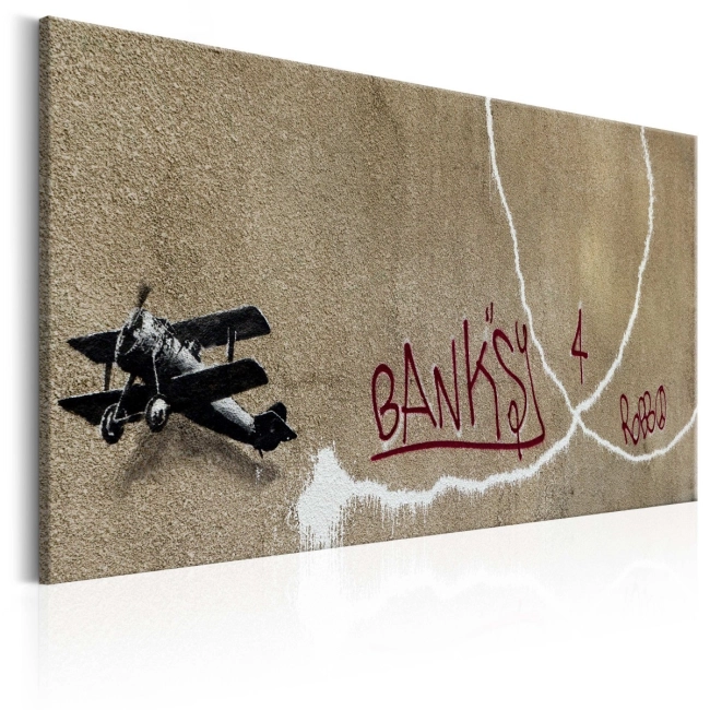 Obraz - Love Plane by Banksy OBRAZ NA PŁÓTNIE WŁOSKIM