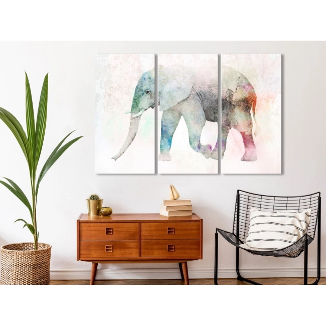 Obraz - Malowany słoń (3-częściowy)