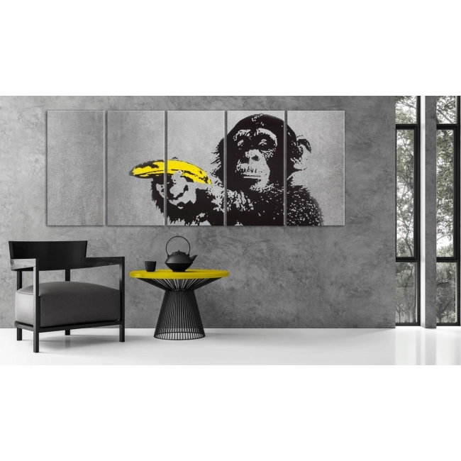 Obraz - Małpa i banan OBRAZ NA PŁÓTNIE WŁOSKIM