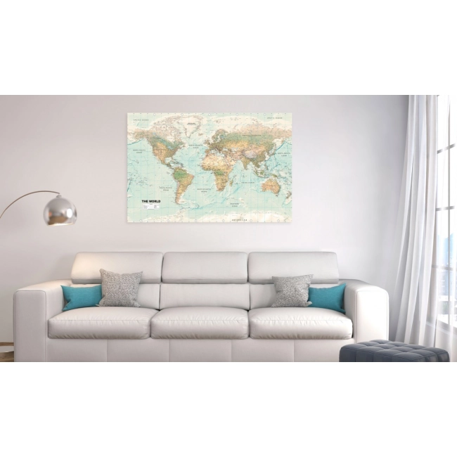 Obraz - Mapa świata: Piękny świat OBRAZ NA PŁÓTNIE WŁOSKIM