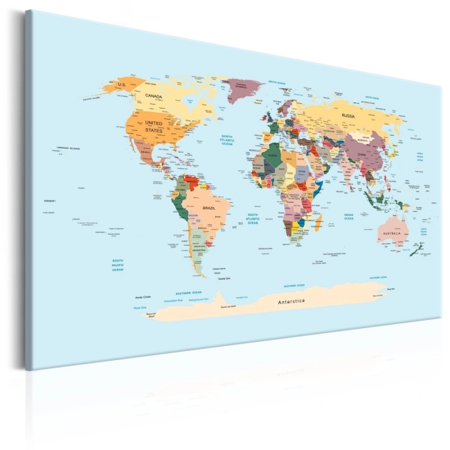 Obraz - Mapa świata: Podróżuj ze mną OBRAZ NA PŁÓTNIE WŁOSKIM