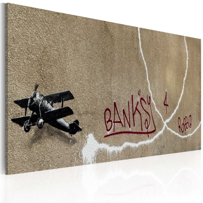 Obraz - Miłosny samolot (Banksy) OBRAZ NA PŁÓTNIE WŁOSKIM