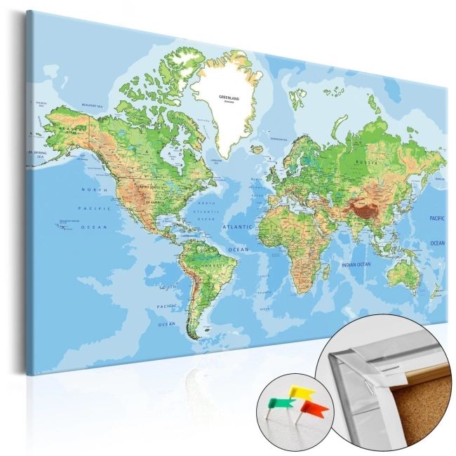 Obraz na korku geografia mapa świata