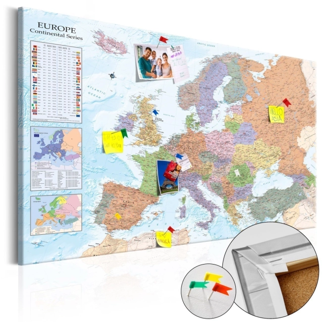 Obraz na korku mapa Europy kolorowa Europa