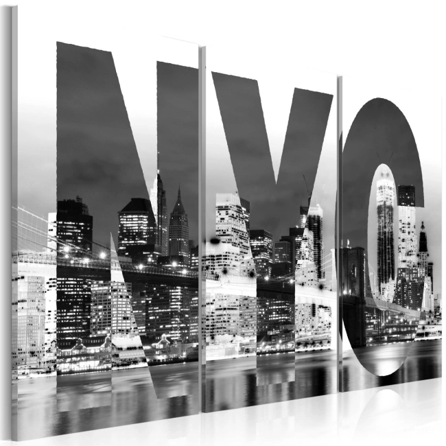 Obraz - Nowy Jork (czarno-biały) OBRAZ NA PŁÓTNIE WŁOSKIM