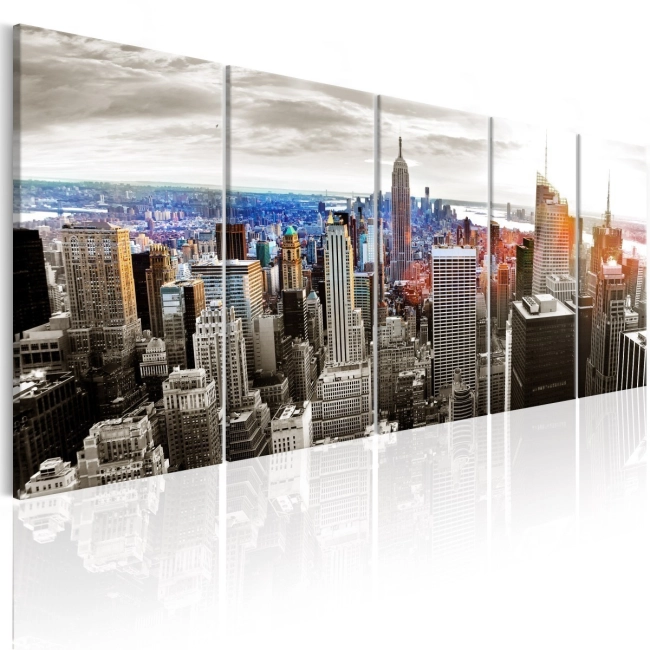 Obraz - Nowy Jork: Szare wieżowce OBRAZ NA PŁÓTNIE WŁOSKIM