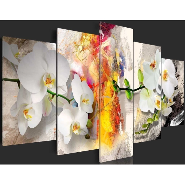 Obraz - Orchidea i kolory OBRAZ NA PŁÓTNIE WŁOSKIM