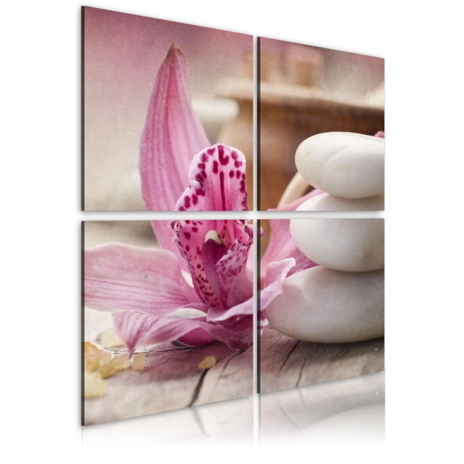 Obraz - Orchidea i zen OBRAZ NA PŁÓTNIE WŁOSKIM