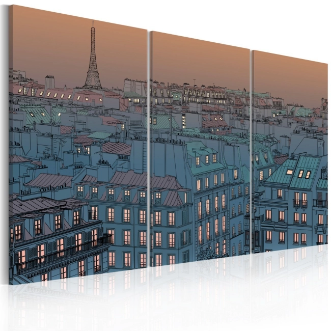 Obraz - Paryż - miasto idzie spać OBRAZ NA PŁÓTNIE WŁOSKIM