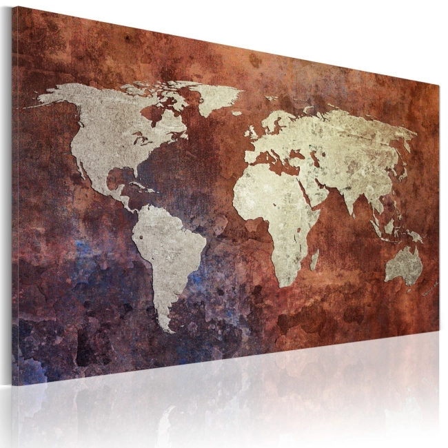 Obraz - Rdzawa mapa świata