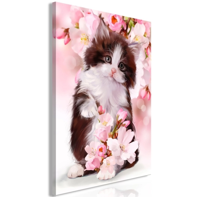Obraz - Słodki kotek (1-częściowy) pionowy OBRAZ NA PŁÓTNIE WŁOSKIM
