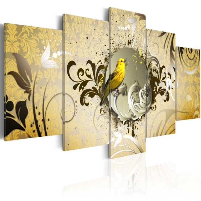 Obraz - Śpiew żółtego ptaka OBRAZ NA PŁÓTNIE WŁOSKIM