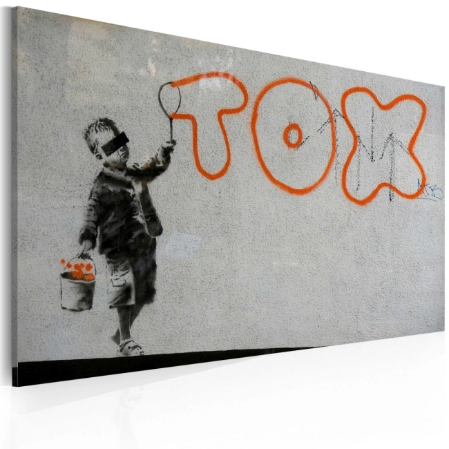 Obraz - Tapeta graffiti (Banksy) OBRAZ NA PŁÓTNIE WŁOSKIM
