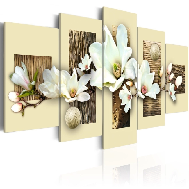 Obraz - Tekstura i magnolia OBRAZ NA PŁÓTNIE WŁOSKIM