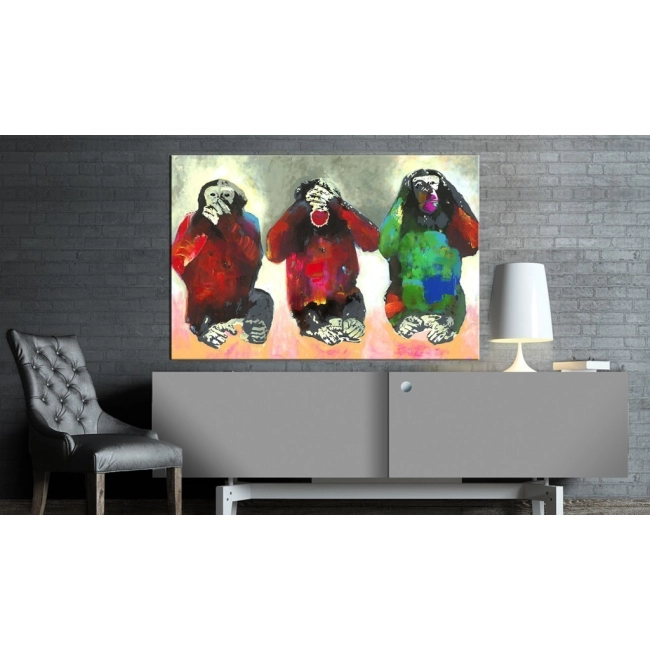 Obraz - Trzy mądre małpy OBRAZ NA PŁÓTNIE WŁOSKIM