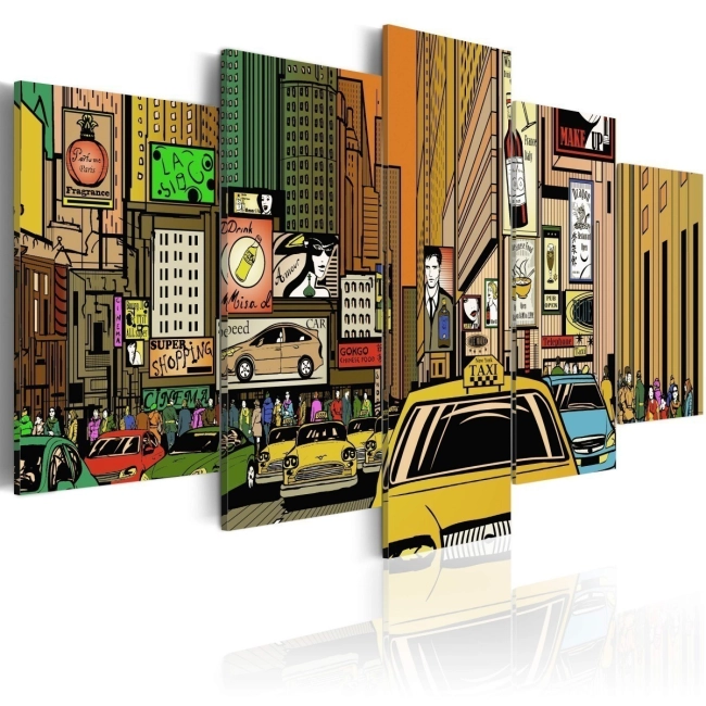 Obraz - Ulice Nowego Jorku w komiksie OBRAZ NA PŁÓTNIE WŁOSKIM