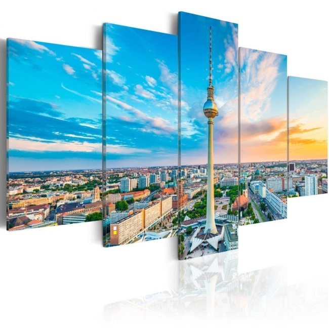 Obraz - Wieża telewizyjna w Berlinie OBRAZ NA PŁÓTNIE WŁOSKIM