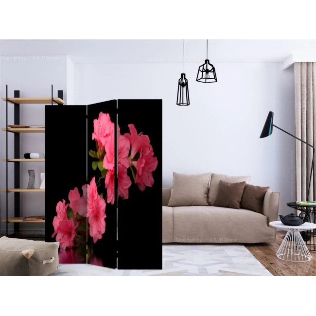 Parawan 3-częściowy - Azalea in Black [Room Dividers]