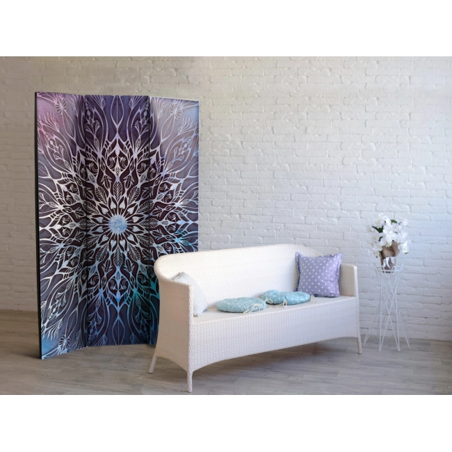 Parawan 3-częściowy - Centrum (niebieski) [Room Dividers]