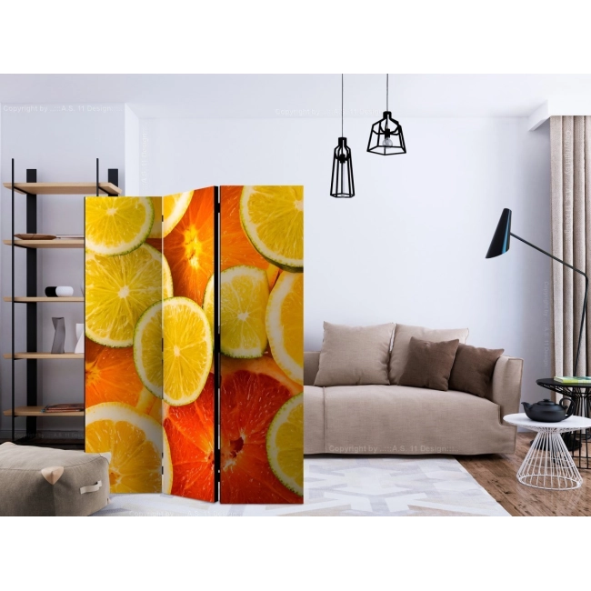 Parawan 3-częściowy - Citrus fruits [Room Dividers]