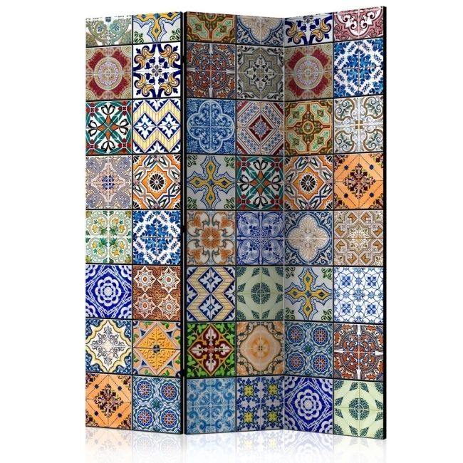 Parawan dwustronny kolorowa mozaika 3 częściowy