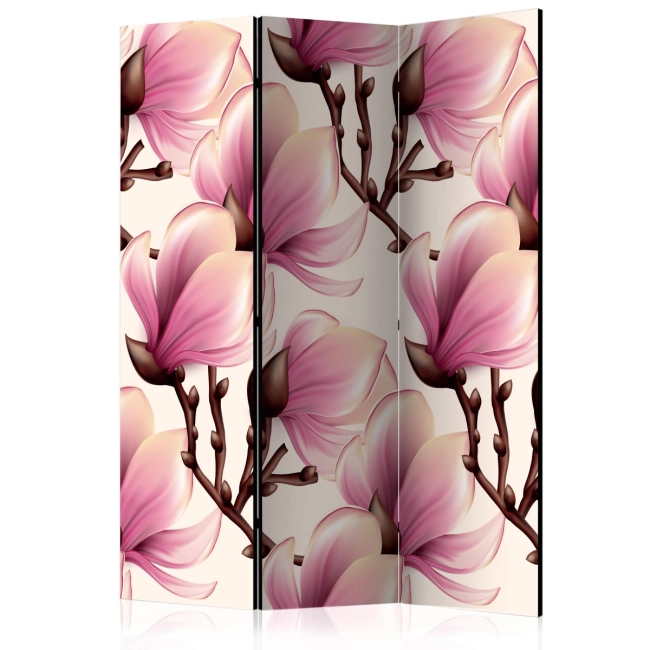 Parawan 3-częściowy - Kwitnące magnolie [Room Dividers]