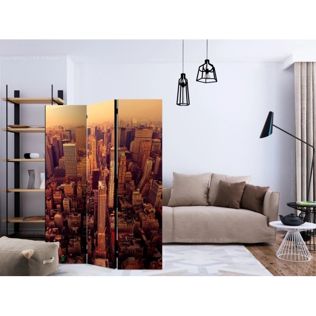 Parawan 3-częściowy - Manhattan z lotu ptaka, Nowy Jork [Room Dividers]