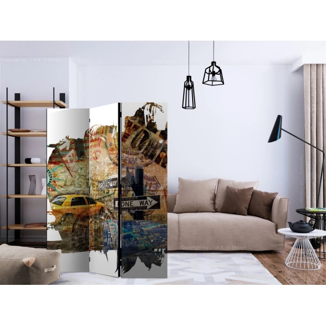Parawan 3-częściowy - New York Collage [Room Dividers]