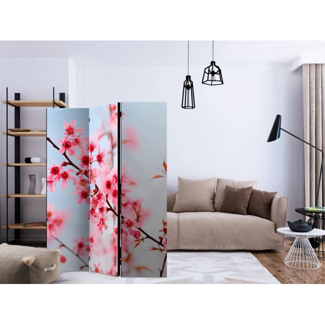 Parawan 3-częściowy - Symbol Japonii - kwiaty wiśni sakura [Room Dividers]