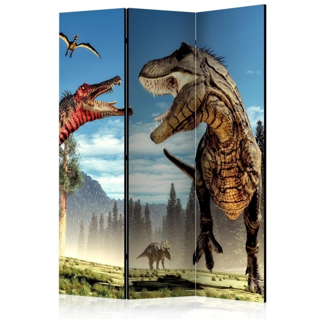 Parawan 3-częściowy - Walka dinozaurów [Room Dividers]