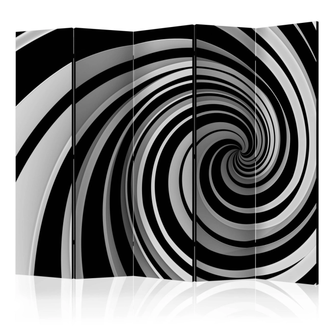 Parawan 5-częściowy - Black and white swirl II [Room Dividers]