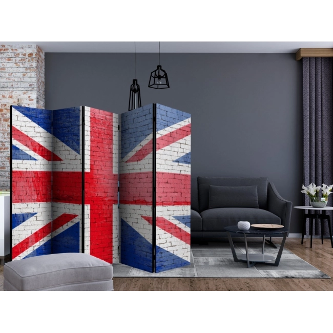 Parawan 5-częściowy - Brytyjska flaga II [Room Dividers]