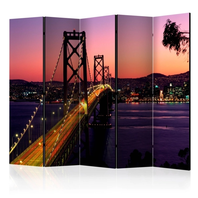 Parawan 5-częściowy - Charming evening in San Francisco II [Room Dividers]