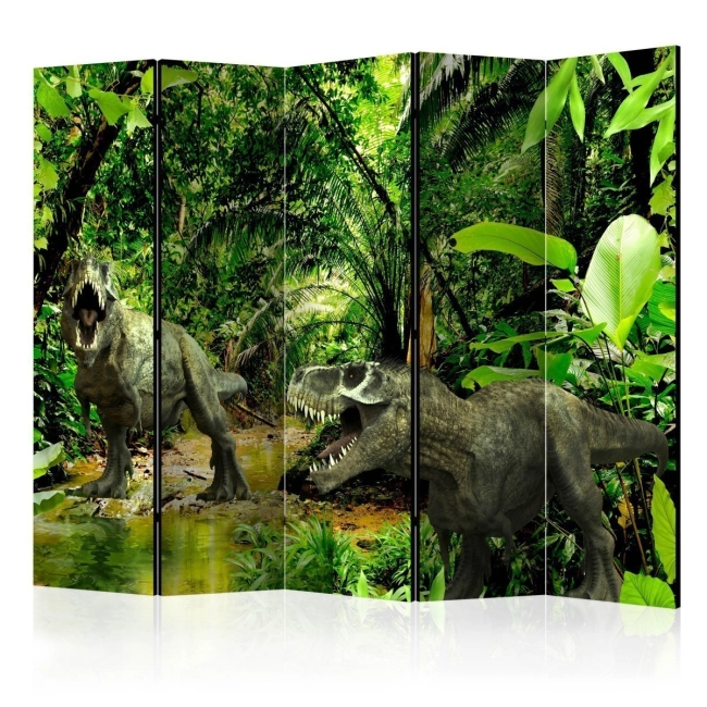 Parawan 5-częściowy - Dinozaury w dżungli II [Room Dividers]