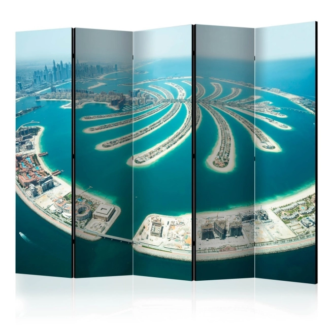 Parawan 5-częściowy - Dubaj: Wyspa Palmowa II [Room Dividers]